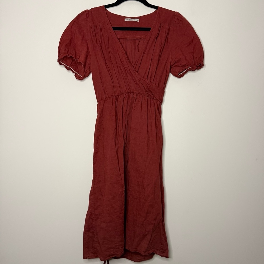 COLLECTIVE CLOTHING 100% Cotton Made in USA Puff Sleeve Mini Dress